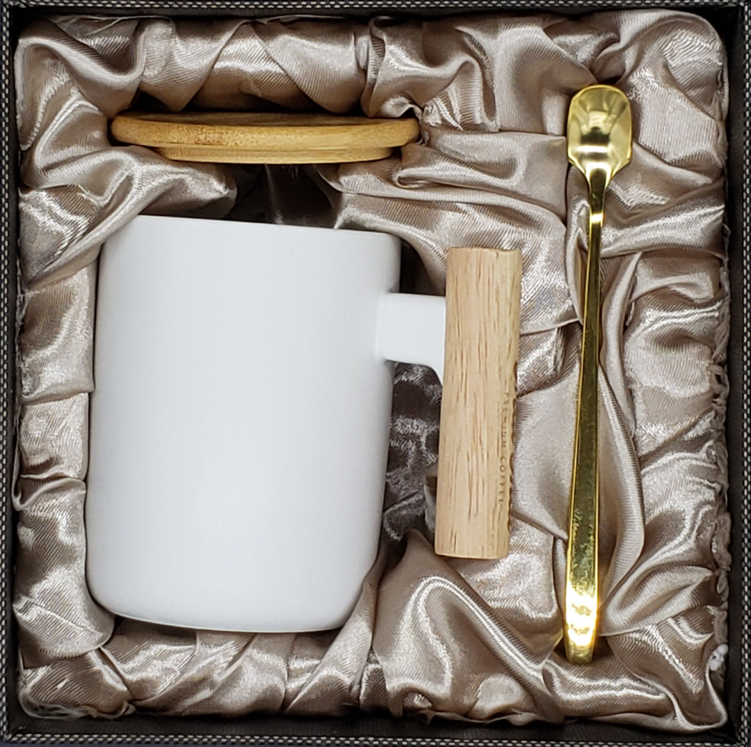 Gift Box with Wood Handle Ceramic Mug